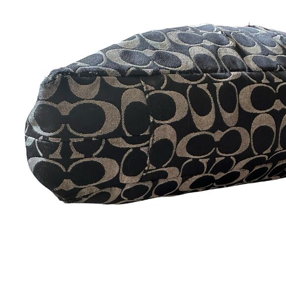 Coach | Black and Gray Ashley Signature Sateen Carryall Bag Mom Bag Travel - Picture 12 of 16